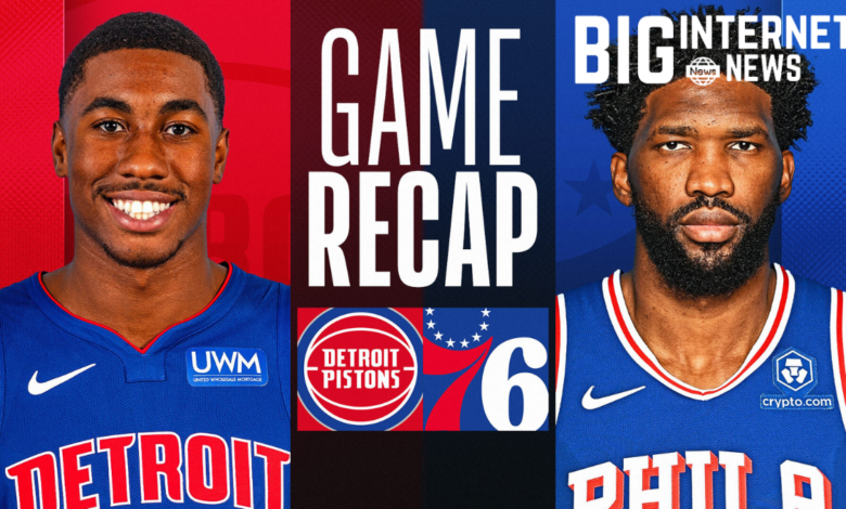 detroit pistons vs 76ers match player stats